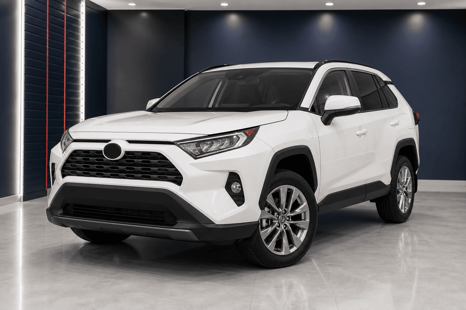 White 2022 Toyota RAV4 XLE AWD front angle